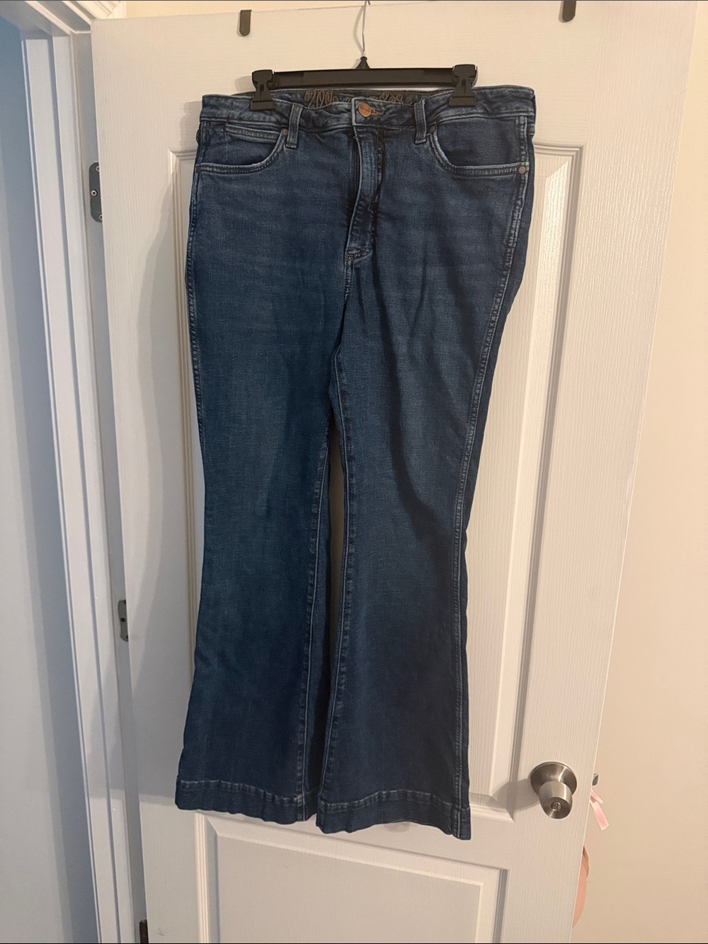 Wrangler Women's High Rise Trouser Dark Blue Jeans 33x34